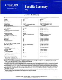 Link Union Empire BCBS Benefits Summary